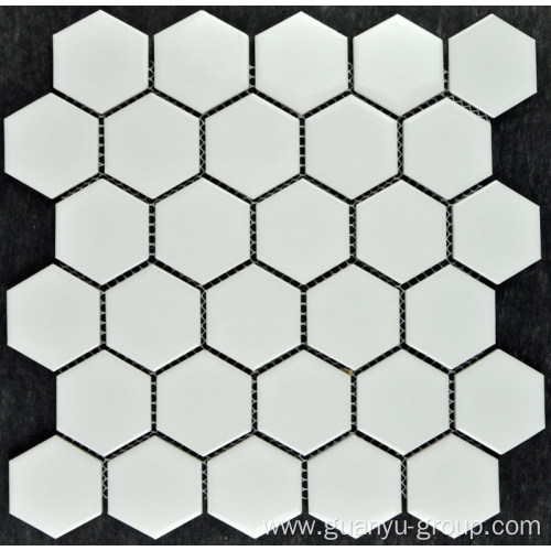 Pure White Small Hexagonal Porcelain Mosaic Tile